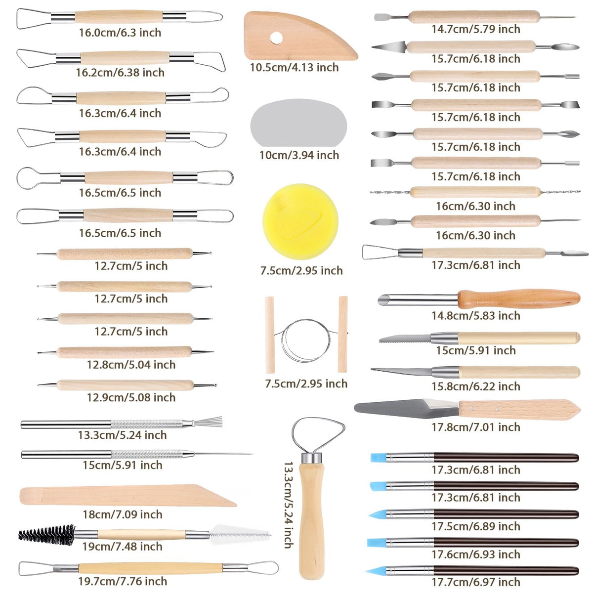 Tovotum 57PCS Pottery Sculpting Tools Ceramic Clay Carving Tools Set for Beginners Expert Art Crafts Pottery Clay Tool