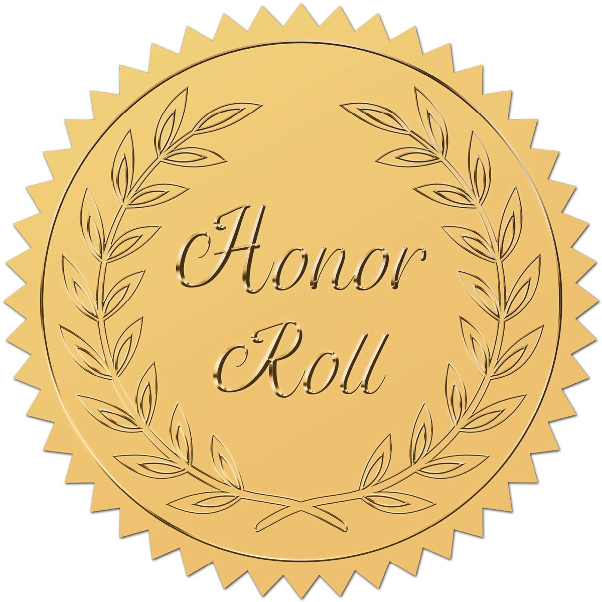 CRASPIRE 408pcs 2 Inch Honor Roll Gold Foil Stickers Word Gold Embossed Gold Certificate Seals Self Adhesive Waterproof Round Dot Medal Decoration Label for Gift Packaging Envelope Card Seal