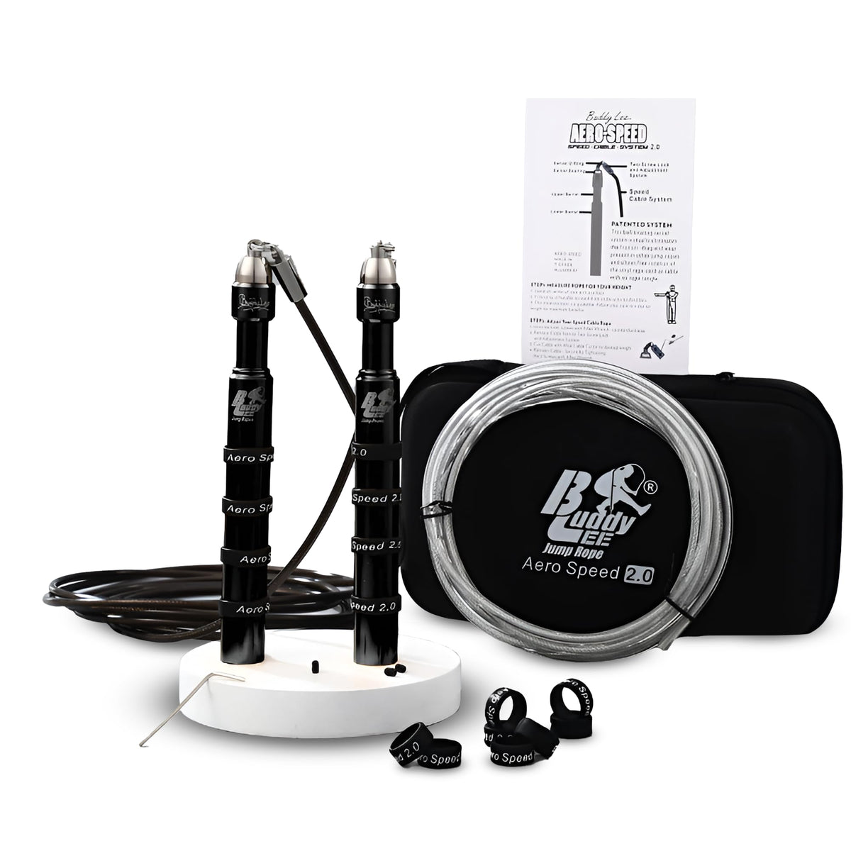 Buddy Lee Aero Speed Jump Rope 2.0 Upgraded Version with Sonic Rocket Speed Swivel Bearing | Tangle-Free & Adjustable Jump Rope for Men & Women - For Fitness, Double-Unders, and Cross-Training