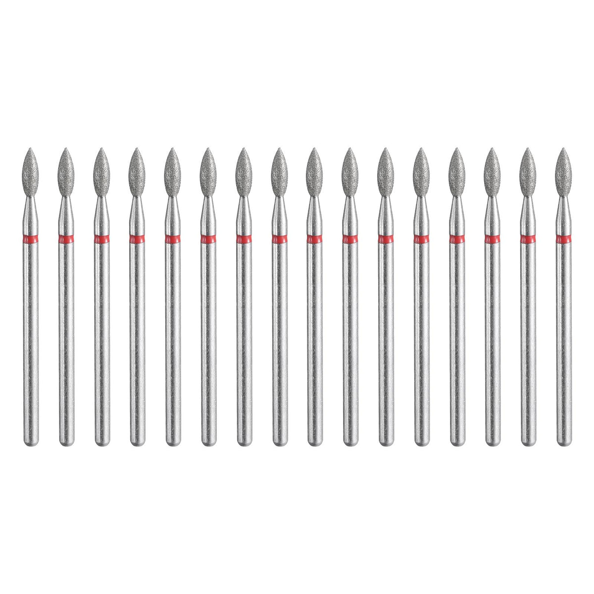 HARFINGTON 16pcs 200-230 Grits Diamond Grinding Bit 2.6mm Oval Head 2.35mm Shank 2.6mm Length Stone Sanding Drill Bits Rotary Tool for Ceramic Glass Nails Grinding Polishing