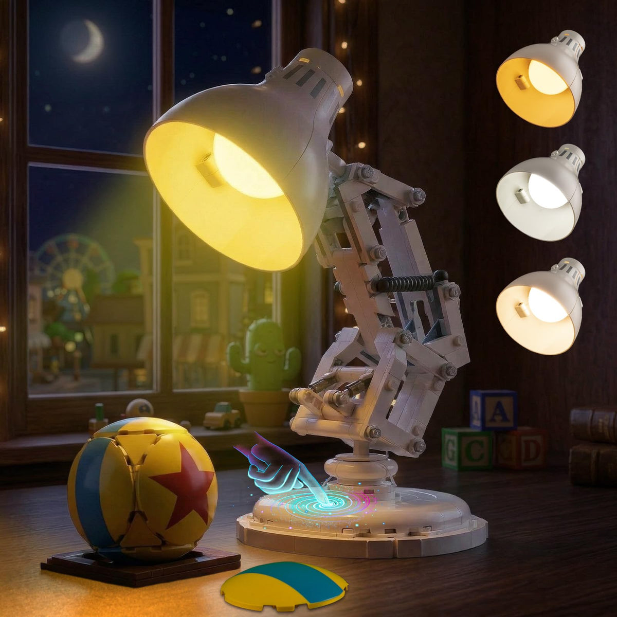 Kyglaring LED Light Kit Compatible with Lego Pixar Luxo Jr 21357 Building Blocks, Upgraded Touch Control & Dimming, Lighting Accessories for Lego Pixar Lamp Model Set, Lights Only
