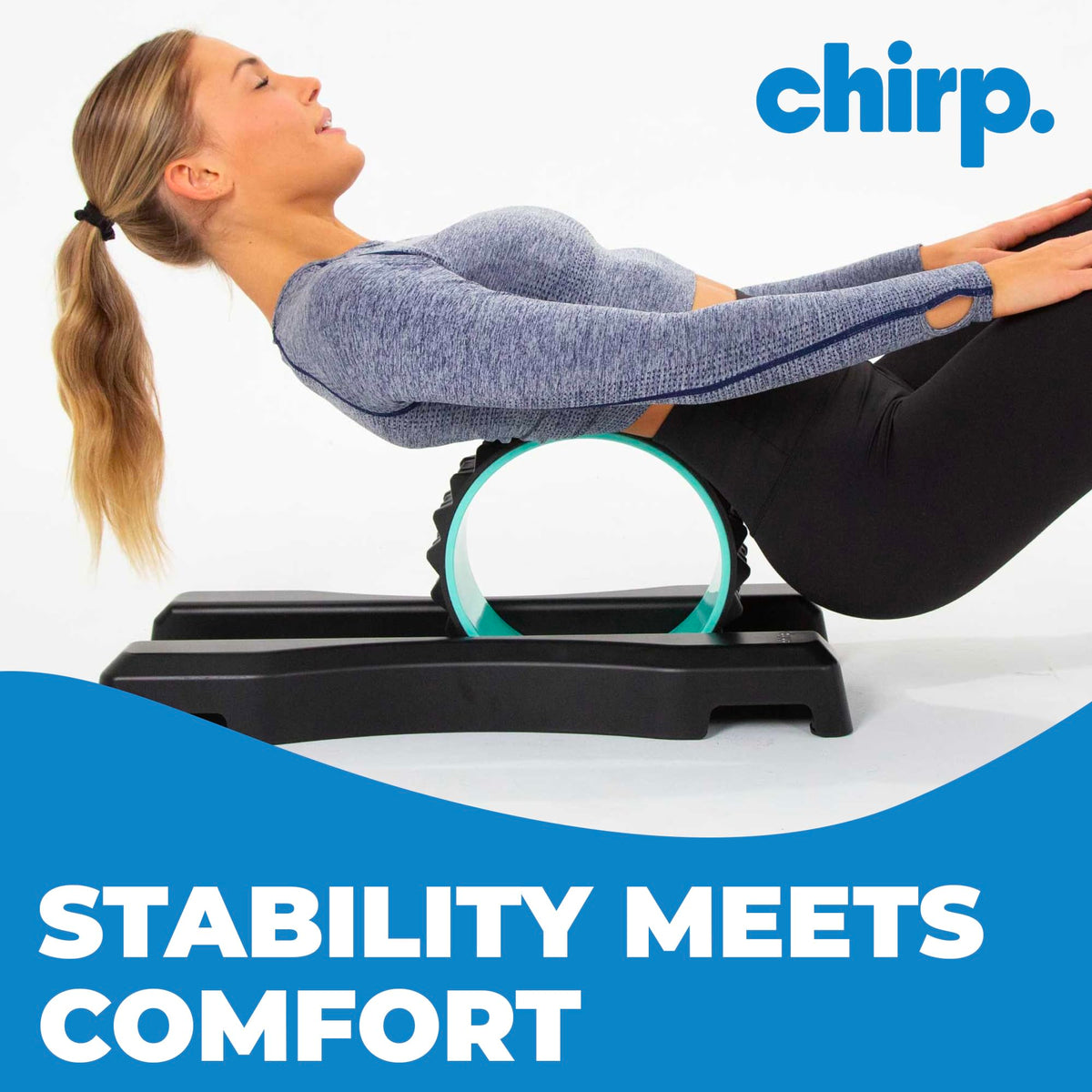 Chirp Wheel Base - No Balance Needed, Stability & Support for Rollers, Achieve Deep & Satisfying Massages, Back Pain, Reliable Design, Compatible with All Chirp Models Except XL (Wheels Not Included)