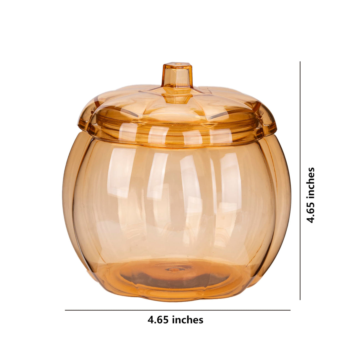 HANZE Large Pumpkin Container, Pumpkin Shaped Candy Toy Jar, Back To School, Teacher Appreciation Gift, Party Ornaments, Halloween, Thanksgiving，Christmas Decor Box - Clear + Orange