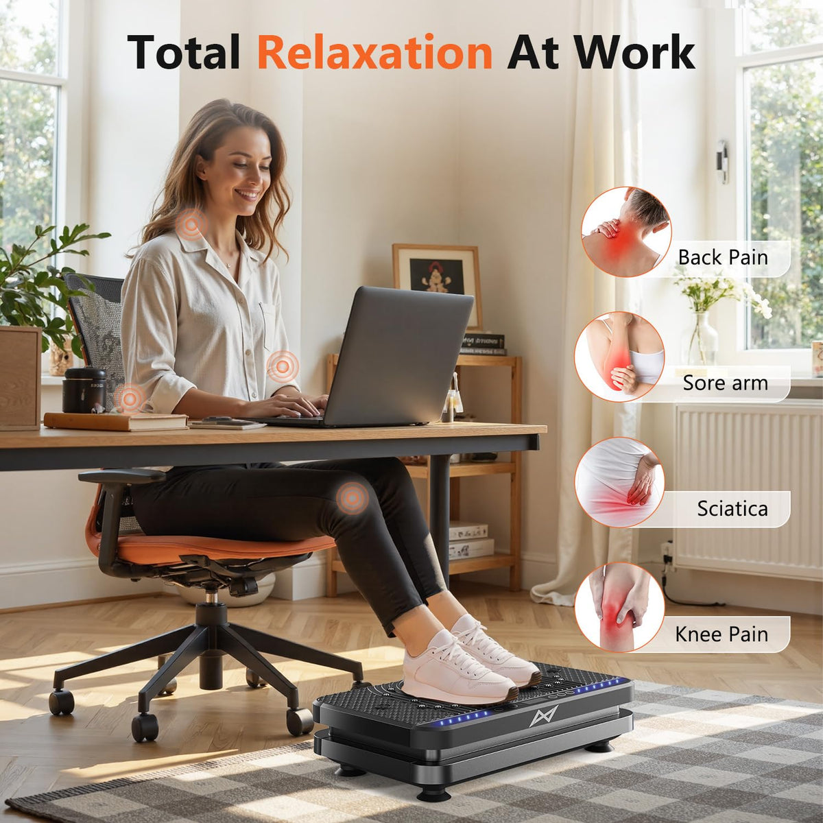 AXV Vibration Plate Fitness Platform Exercise Machine Vibrating Lymphatic Drainage Shaking Full Body Shaker Workout Vibrate Stand Shake Board Sport Gym for Weight Loss Fat Burner for Women Men
