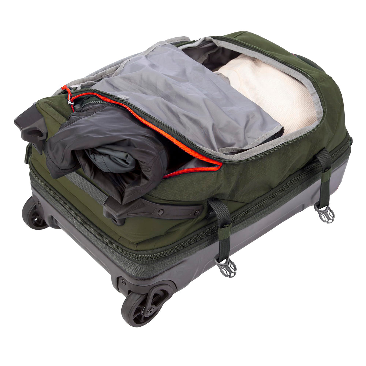 Eddie Bauer Expedition Rolling Duffel Bag with Wheels | Travel | Carry-On | Luggage | Rugged | Durable - Dark Thyme, 22"