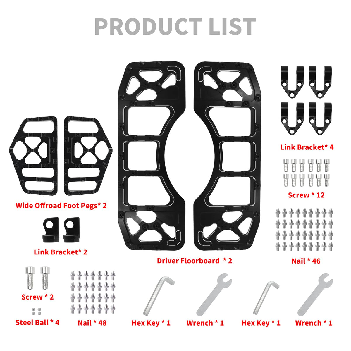 HDBUBALUS Motorcycle Footboards Driver Passenger Floorboards CNC Wide Footpegs Set Chopper Bobber Foot Pegs Board Pedal Fit for Harley Touring Softail Road Glide Dyna FLD 2 Pairs
