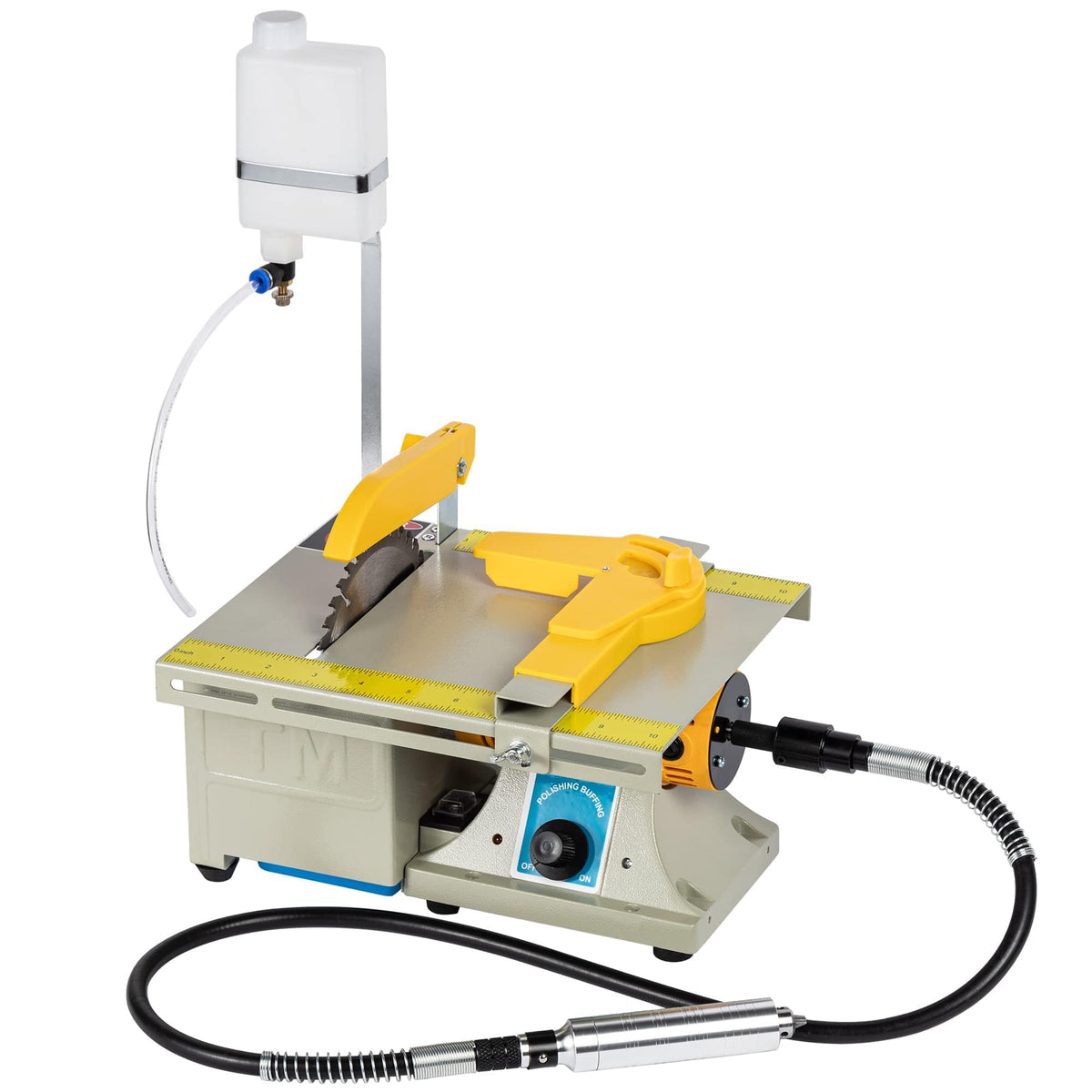 Lapidary Saw for Rock Cutting, 110V Wet Cutting Machine with 100cm Flexible Shaft, 0-10000 RPM, Jewelry Rock Cutter and Grinder Polisher for Gemstone, Jade, Stone