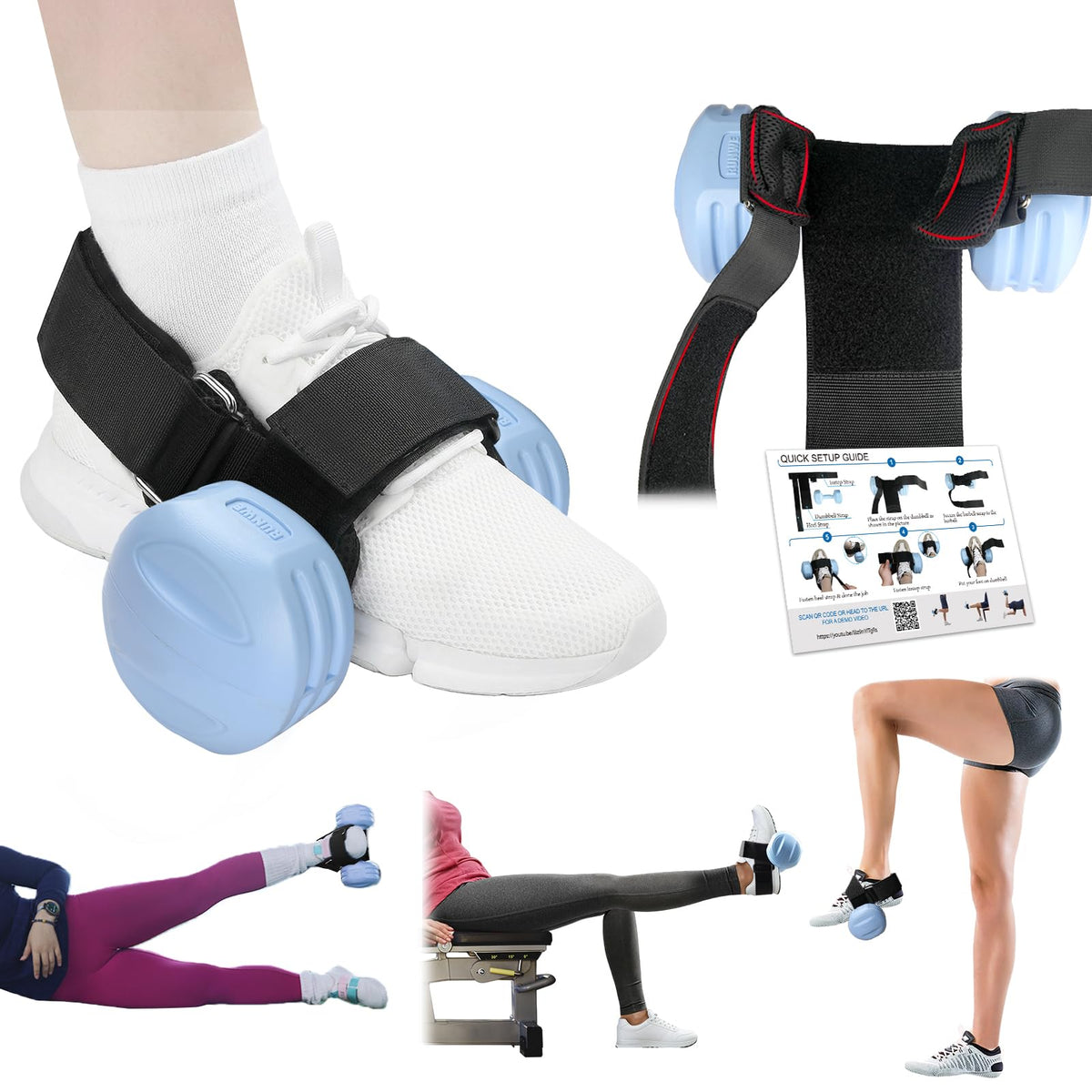 1Pcs Dumbbell Foot Attachment, Adjustable Thickening Monkey Feet Dumbbell Attachment Straps Tibialis Trainer and Heel, Padded Ankle Weight Strap for Leg Workouts Extensions – Hip Flexors, Shin Splints