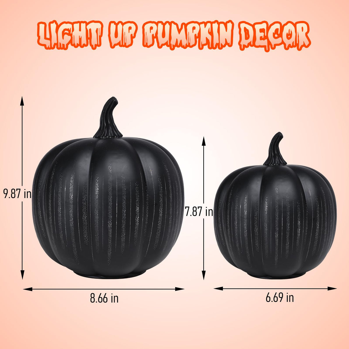 Halloween Decorations Indoor Halloween Pumpkins Illuminated Starry Night Fall Glass Pumpkin for Thanksgiving Fireplace Tabletop Party Home Bedroom Decor Gift 2 Pack