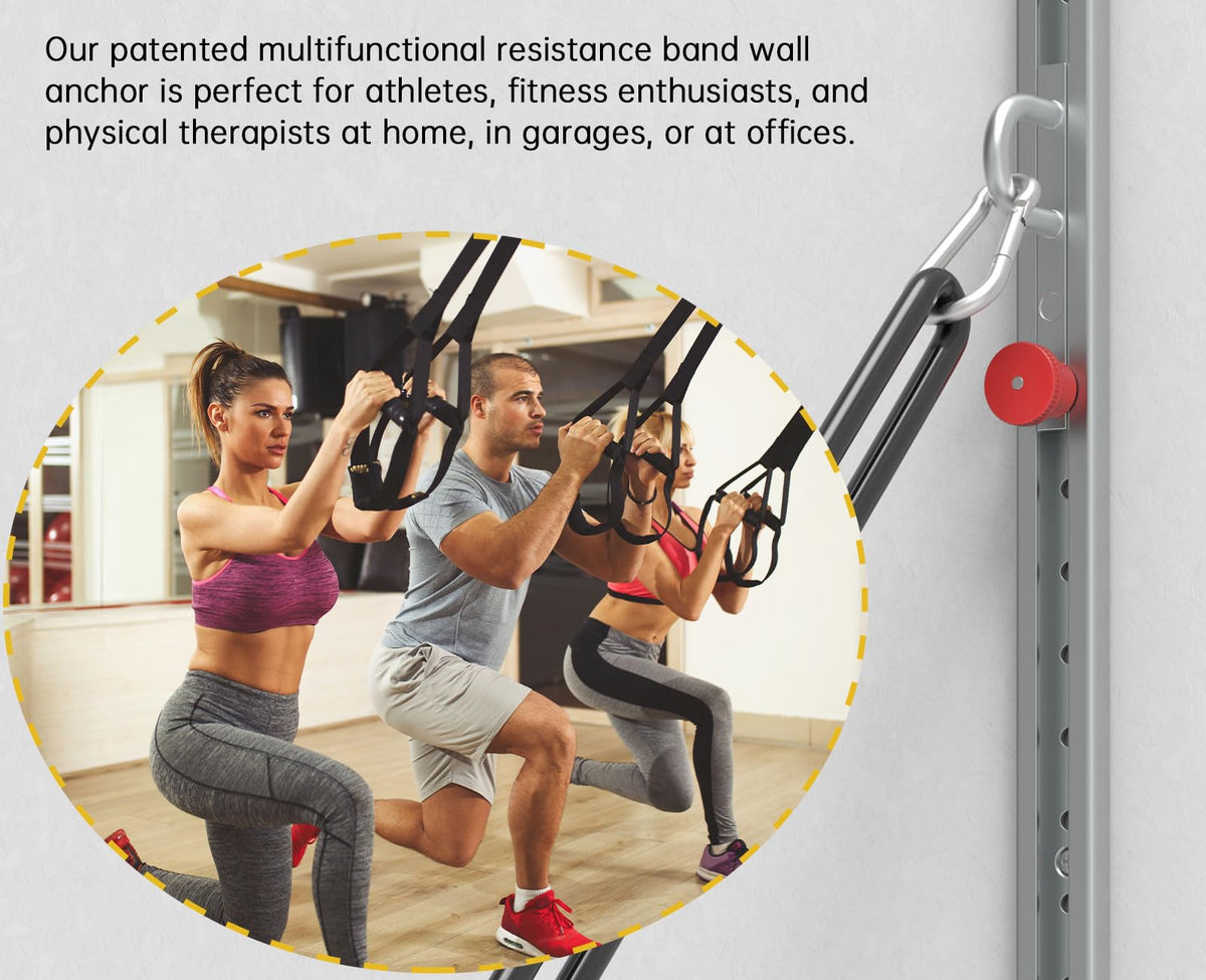 Adjustable Resistance Band Wall Anchor with Automatic Locking Function 80"， Wall Station Anchor for Resistance Bands,Resistance Band Wall Mount System