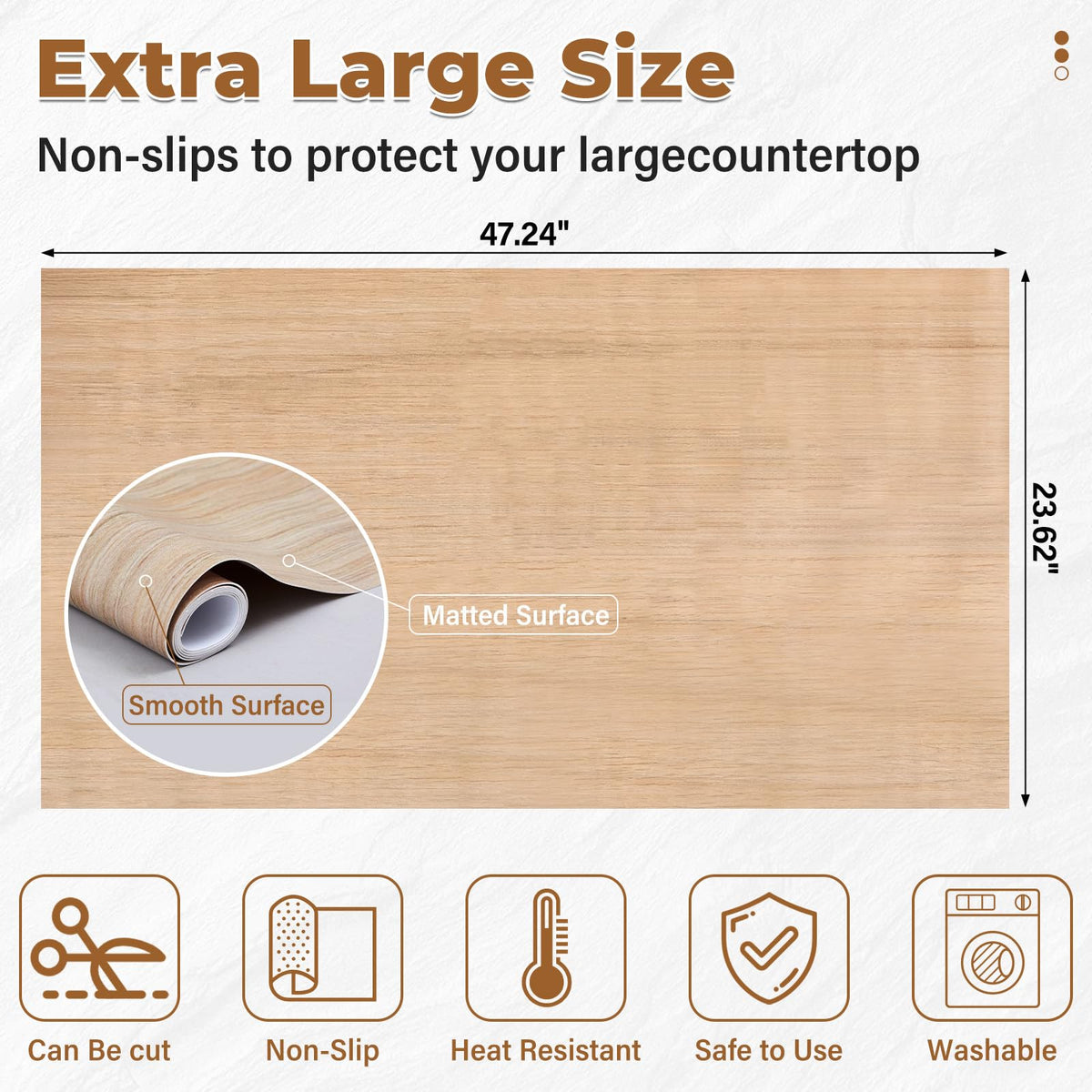 Zhehao Silicone Mats for Countertop Protector 47.2"x23.6" Extra Large Paint&Craft Mat Floor Mat Waterproof Heat Resistant Thick Table Cover Pad for Craft Quartz Granite Surface