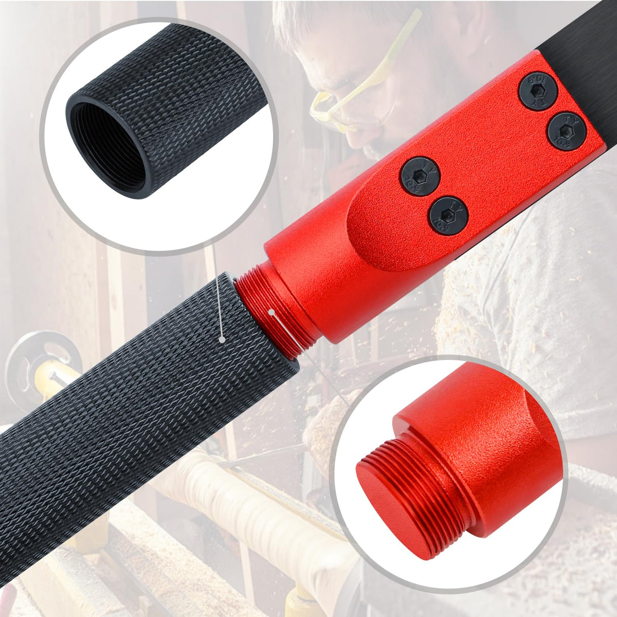 ViewReal Woodturning Parting Tool,Durable Wood Lathe Tools 65Mn Steel Blade, Aluminum Alloy Handle, Precision Wood Lathe Chisel for Carving and Cutting – Ideal for Craftsmen and Hobbyists