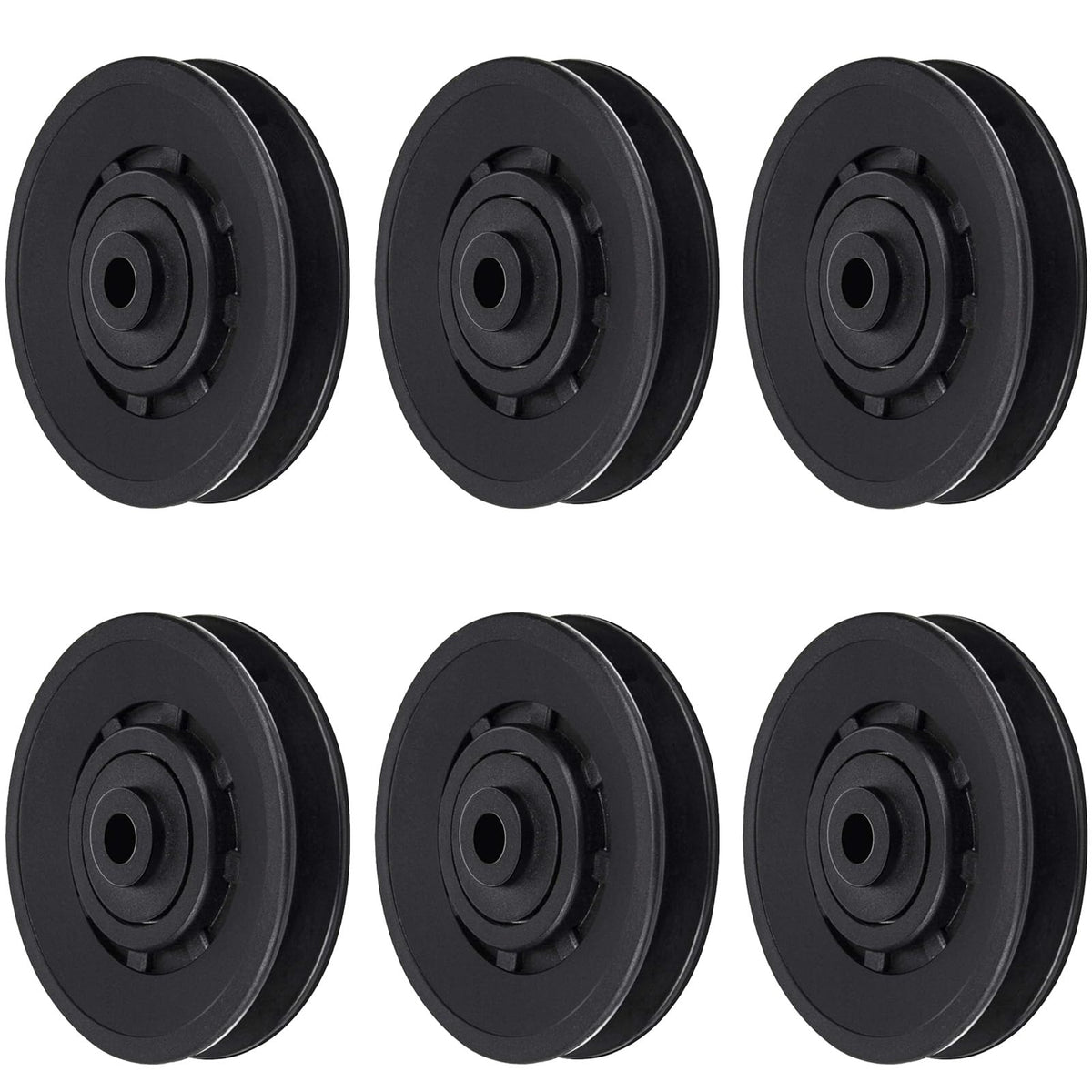 Profelinx 90mm Pulley Wheel Bearing Nylon - Grooved Edge Wearproof Pulleys for Cable Machine Part Home Gym Smith Machine Attachment Weight Lifting Door Garage