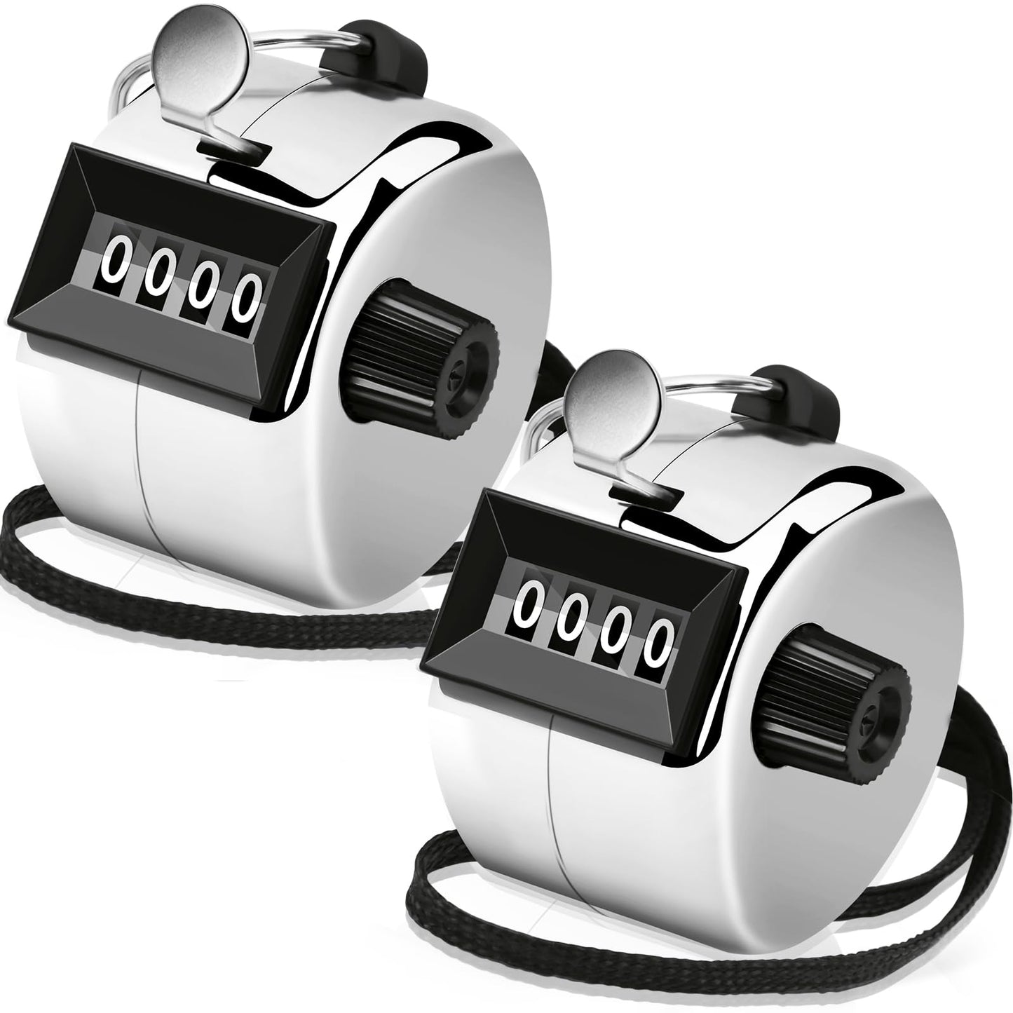 Decymis 2 Pack Clicker Counter, Metal Hand Tally Counter Clicker, 4 Digit Mechanical Palm Click Counter for Counting Numbers, Coaching, Sports Events Count