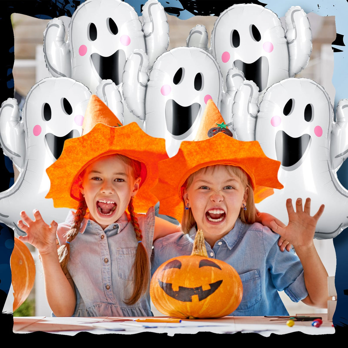 WinnerWhy 12pcs 30 Inch Halloween Ghost Balloons White Ghost Shaped Foil Balloon for Halloween Spooky Themed Birthday Baby Shower Wedding Party Decor Supplies