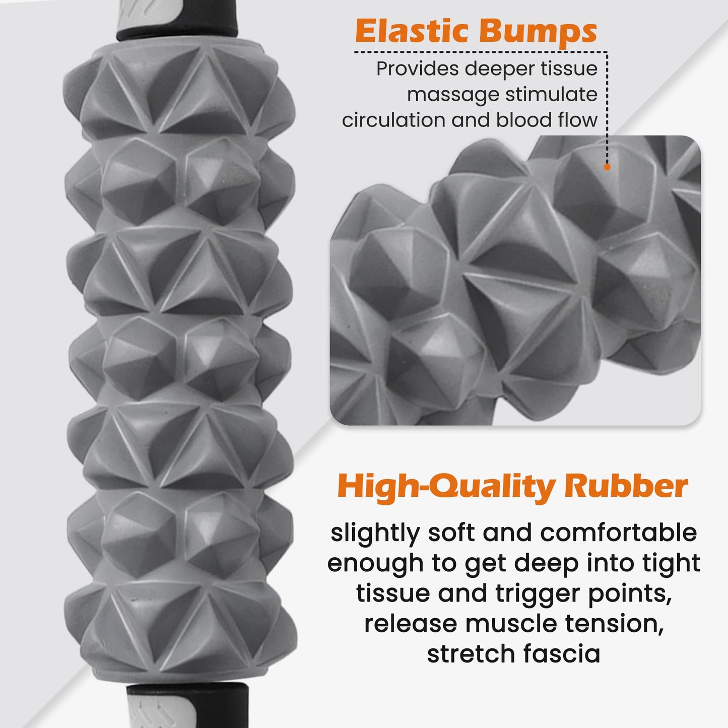 KITWILD Muscle Roller Stick, Massage Roller Stick for Athletes, Body Massage Stick for Muscles Deep Tissue, Muscle Relaxation Roller for Physical Therapy, Myofascial Release, and Yoga Therapy