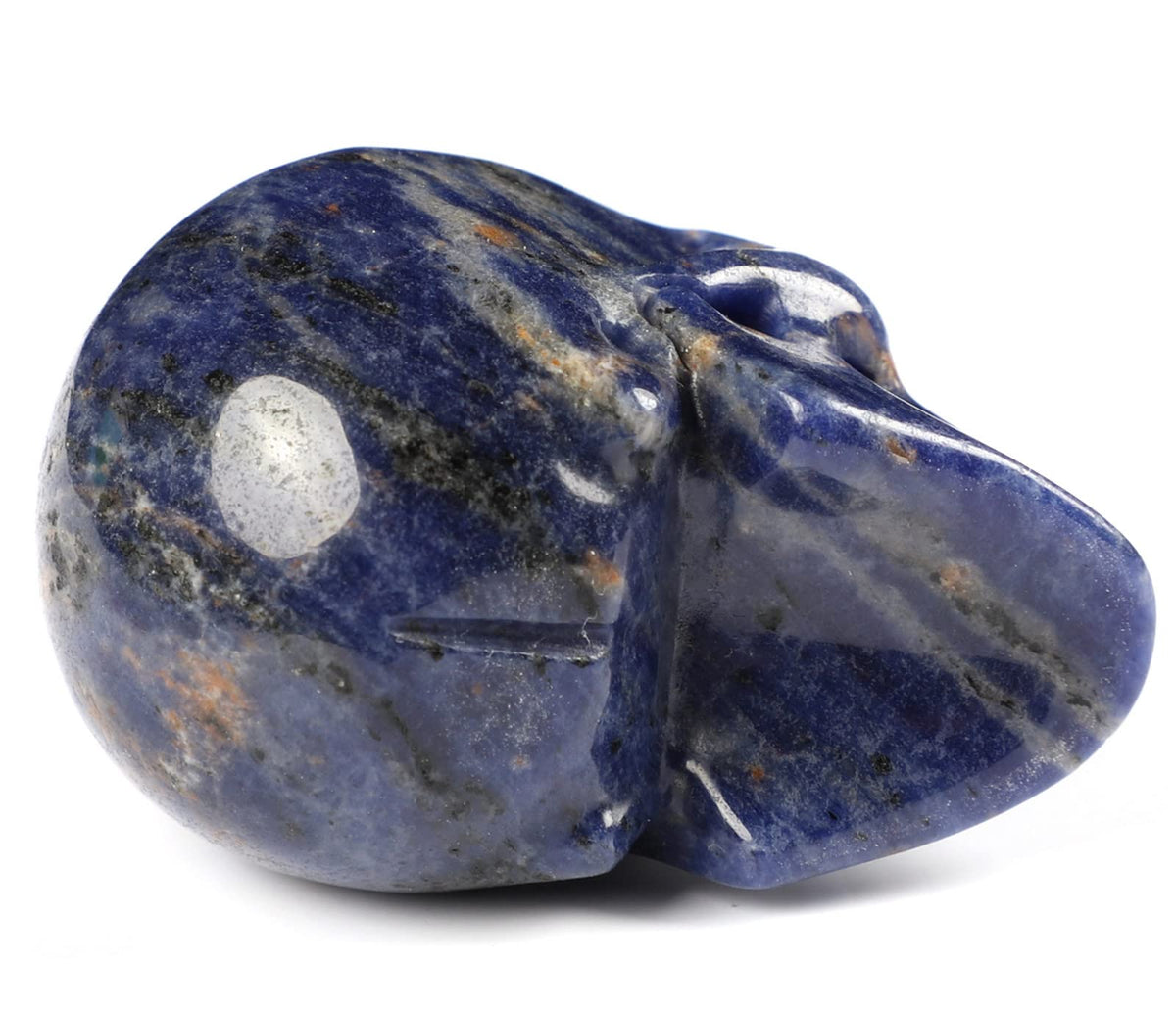 Skullis 2.0" Sodalite Crystal Skull, Hand Carved Gemstone Fine Art Sculpture, Reiki Healing Stone Statue.1380