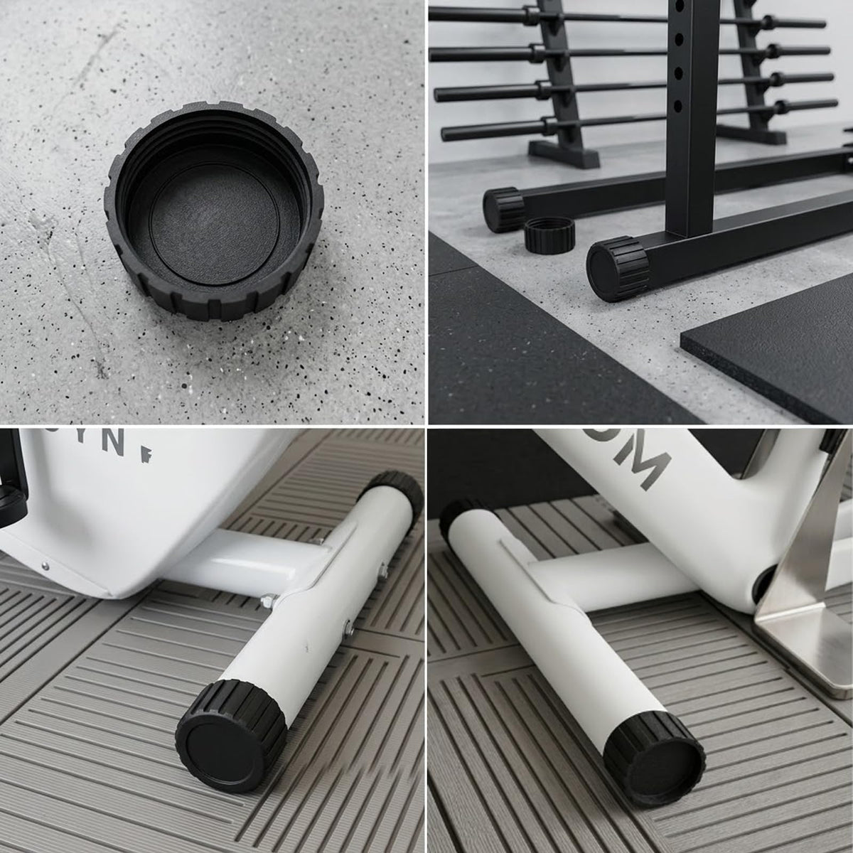 8Pcs Rubber Leg Caps for Fitness Equipments 1.5" & 1.97" Round Exercise Machine Rubber Tips Black Floor Protector for Recumbent Exercise Bike Exercise Bench Stair Stepper Non-Slip Noise Reducing