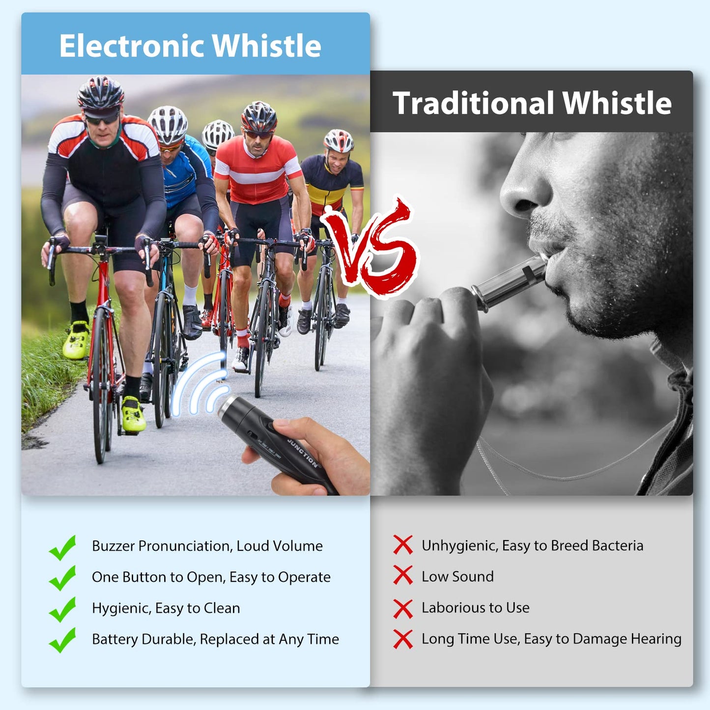 Xflyee Electronic Whistle 3 Pack, 3 Tones High Volume Handheld Electronic Whistles Electric Whistle with Lanyard Outdoor Sport Whistle for Coaches, Referees, Teacher, P.E (Black+Army Green+Gray)