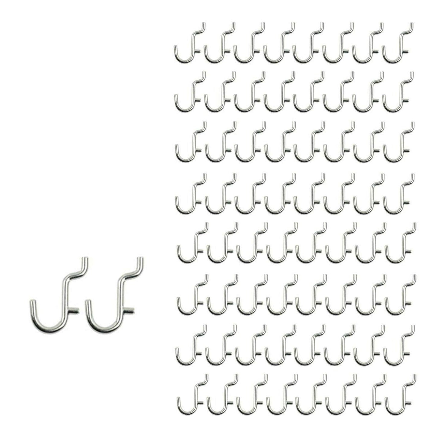 i-FKM 100PCS Metal Pegboard J Hook Accessories Peg Board Wall Display Assortment for Jewelry Organizer Hanging Tools