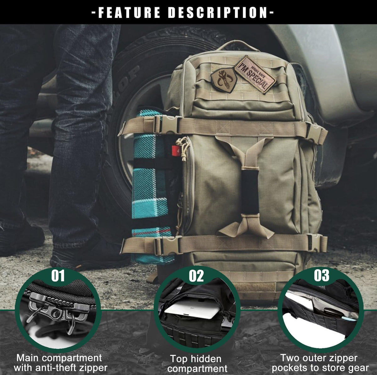 Miramrax Gym Bag Duffle Bags Backpack - Travel Weekender Bag for Men Women Workout Bag for Military,Sports,Overnight,Basketball,Tactical,Football,Waterproof & Tear Resistant (Coyote, 30L)