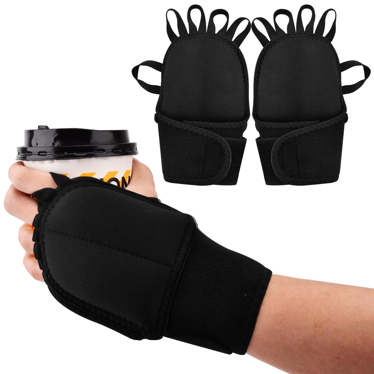 Parthan 1 Pair Weighted Gloves Adjustable Hand Stability Aid with Elastic Finger Rings for Tremors People Daily Writing Exercising Eating Doing Housework Improved Hand Wrist Mobility(Color:Black)