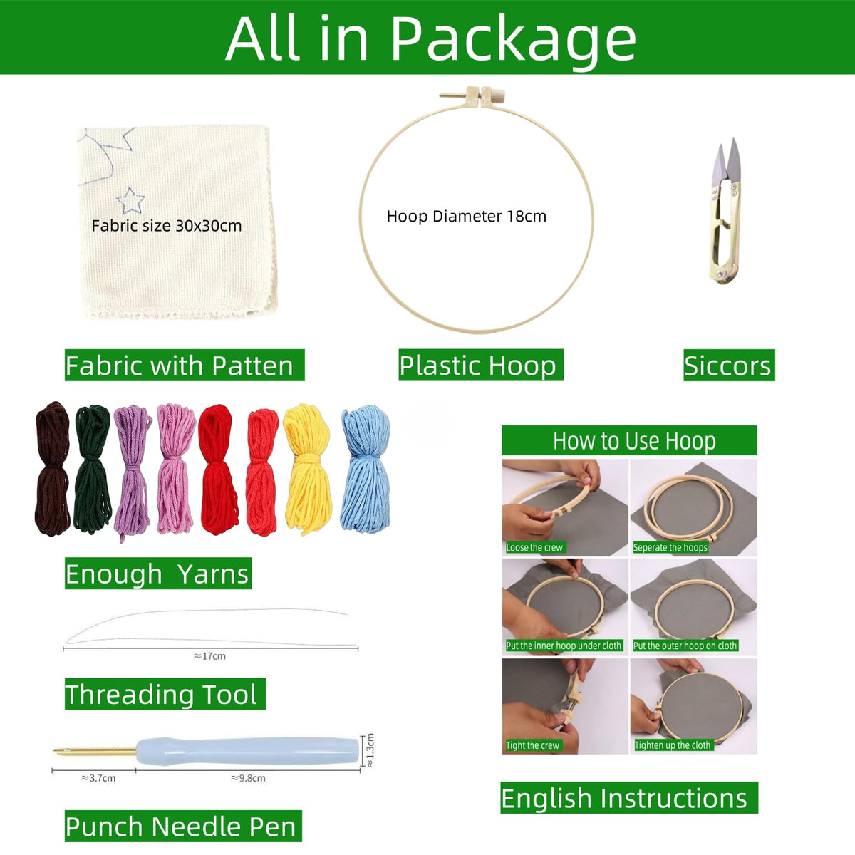 DIY Punch Needle Kits for Beginners Cute Cartoon Brown Dachshund Dog with Hoop Embroidery Punch Needle Starter Craft Set Easy for Adults and Children Festival Gift and Decoration 20x20cm-6