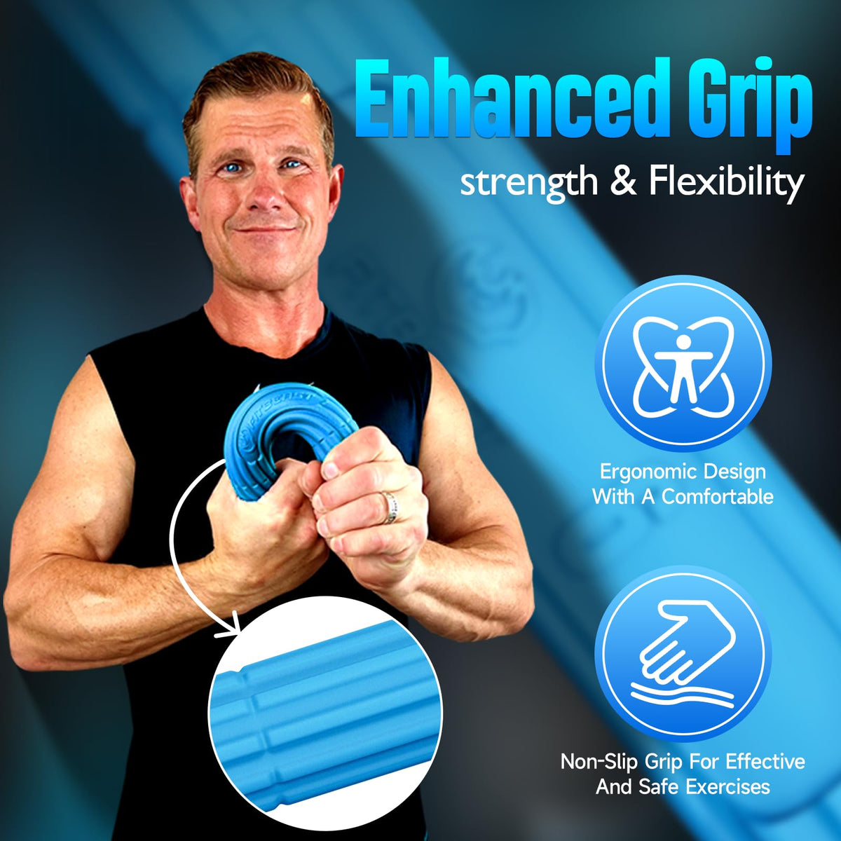 FitBeast Flex Therapy Bar, Tennis Elbow Therapy Bar - Ideal for Relieve Tendonitis Pain & Improve Grip Strength, Fitness Resistance Bar for Golfers Elbow & Tendinitis, Twist Bar for Physical Therapy