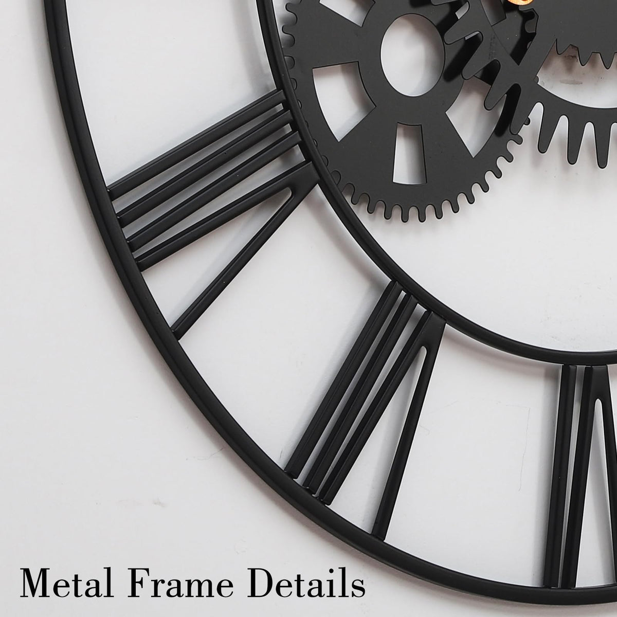 AMAATE Steampunk Wall Clock 32 Inch, Industrial Metal Gears with Roman Numerals, Retro Distressed Finish Mechanical Art for Bar, Living Room, Cafe Decor