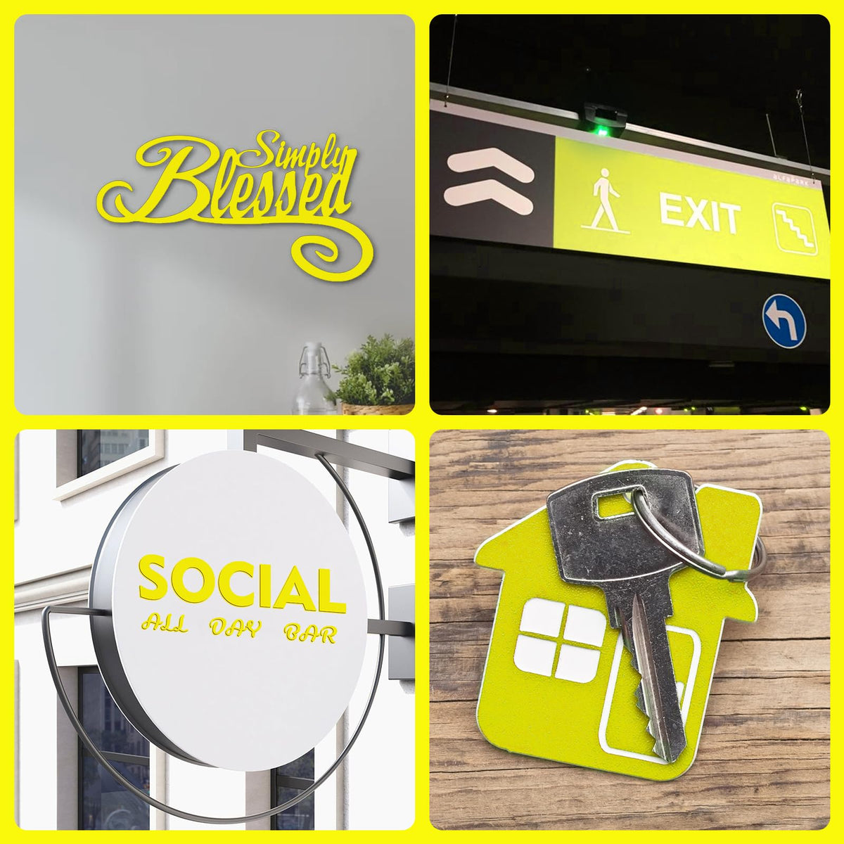 Frddiud Laser Engraving Blank ABS Double Color Plastic Sheet, 11.8x6.49x0.05 inch Materials Double Color Plastic Sheet for Interior Signs, Badges, DIY Carving Pack of 12 (Yellow)