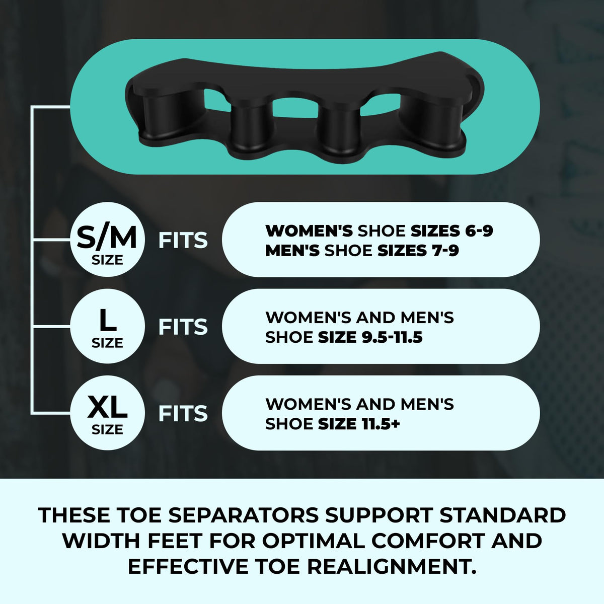 PRIMALSTEP 2.0 Firm Edition Toe Separators, Spreaders, Spacers, Straightener to Correct Toes for Men and Women, Bunion Corrector, Plantar Fasciitis, Stretchy, and Durable, Large