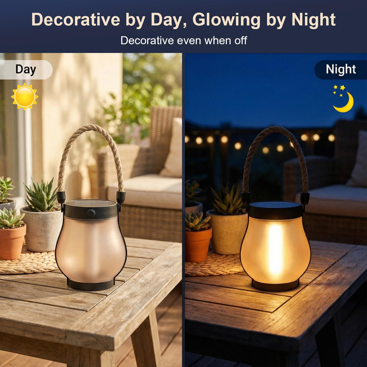 Solar Lanterns Outdoor Waterproof 4 Pack, Outdoor Solar Lanterns with Flickering Flame Effect, USB-C & Solar Charging, Auto Dusk to Dawn, Hanging Light for Garden Patio Yard