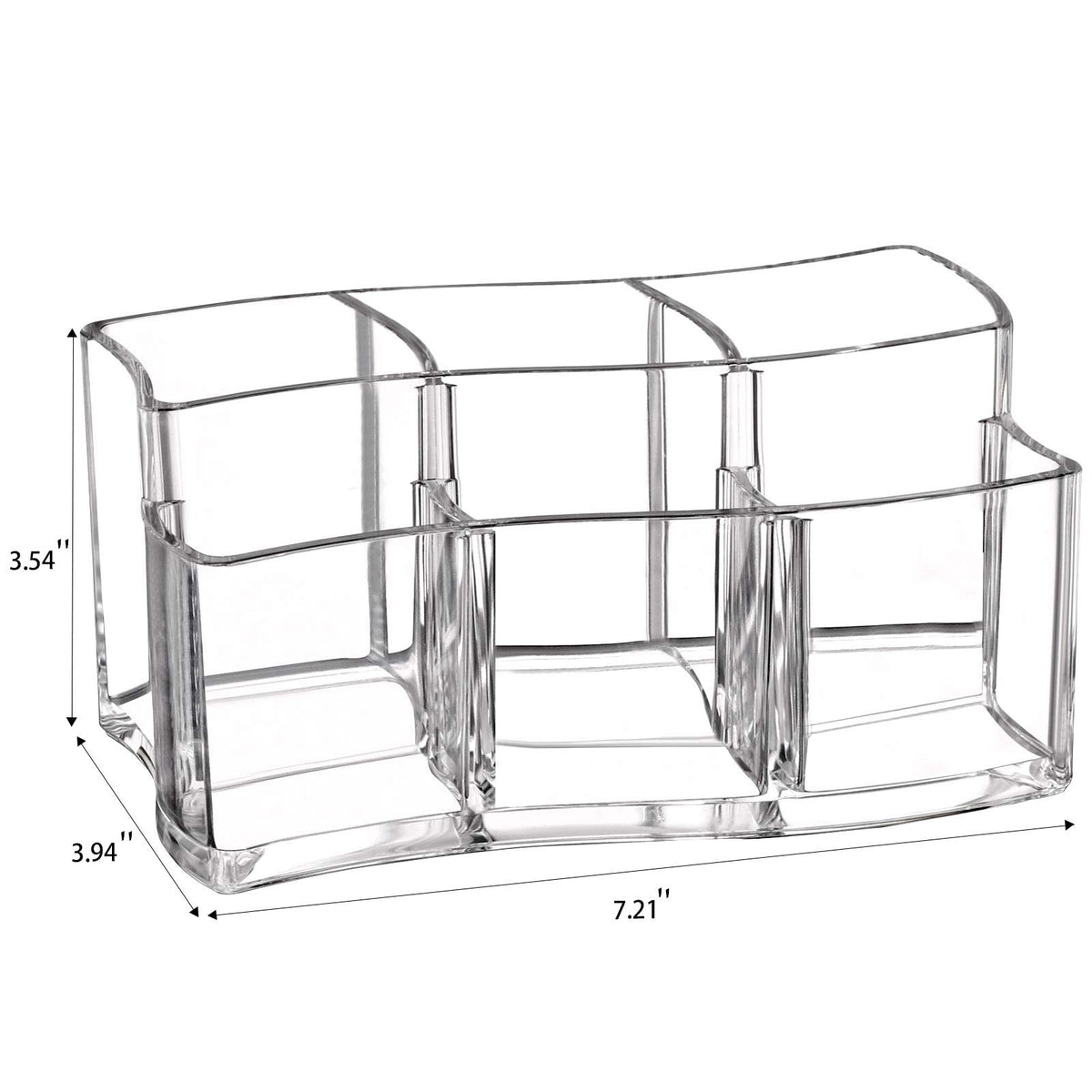 Tbestmax 6 Slot Acrylic Makeup Brushes Holder Organizer, Clear Eyebrow Pen Container Cosmetics Storage
