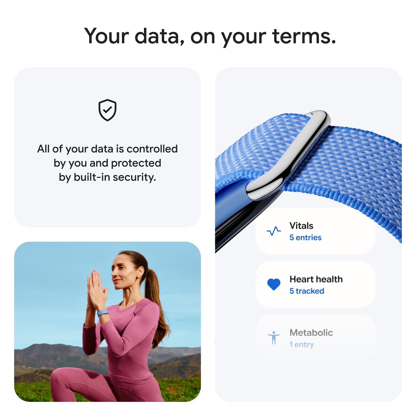 Google Fitbit Air - Screenless Activity Tracker with Fitness, Heart Rate, and Sleep Tracking - Personalized AI-Powered Coaching - Up to 7 Days’ Battery Life - Works with iOS and Android - Berry