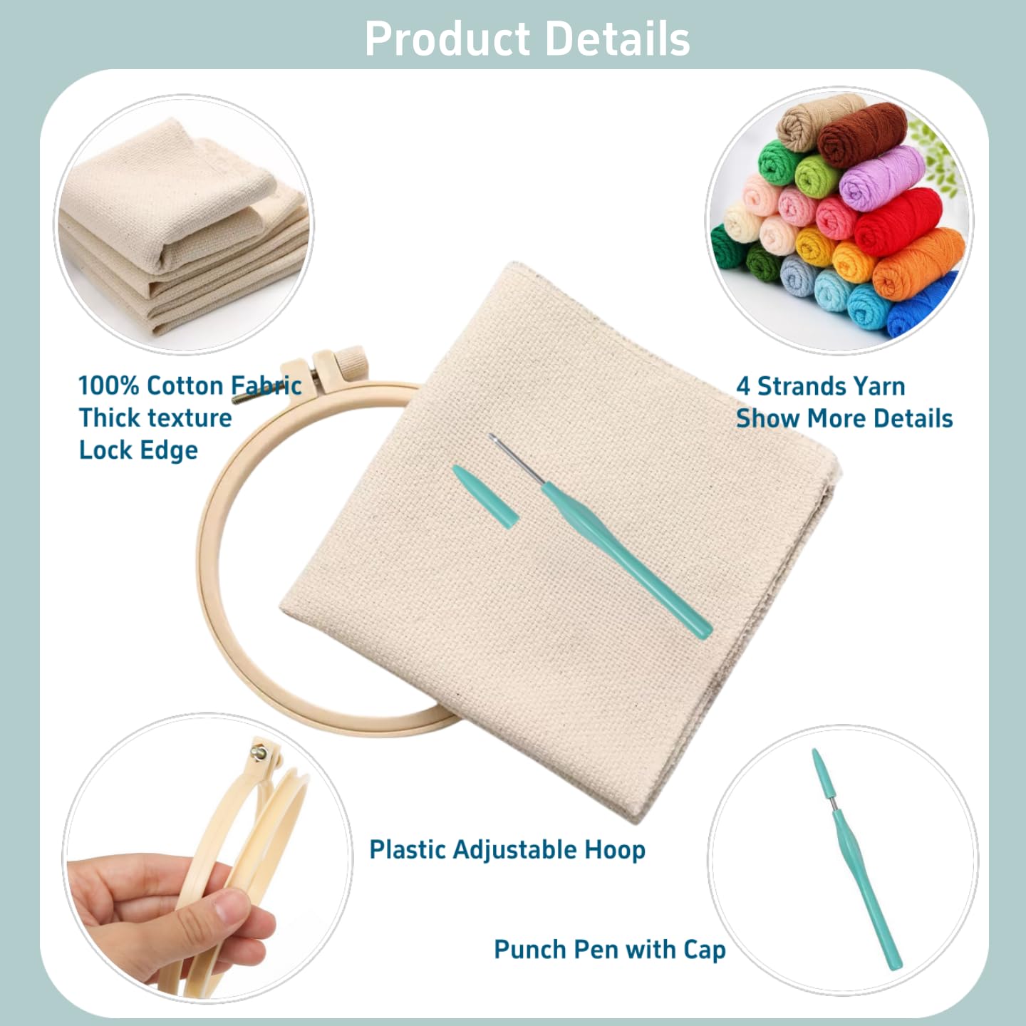 DIY Punch Needle Kits Space Planet Easy for Beginners Embroidery Starter Set with Hoop Stress Relief Craft Hobby and Home Decor 20x20cm-1
