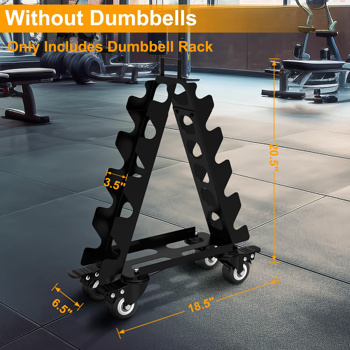 Dumbbell Rack 5 Tier with Wheels(Dumbbells not included),A-Frame Metal Dumbbell Holder with Handle,Multilevel Weight Storage for Dumbbells,Tree Shape Compact Weight Rack/Holder,Perfect for Home Gym