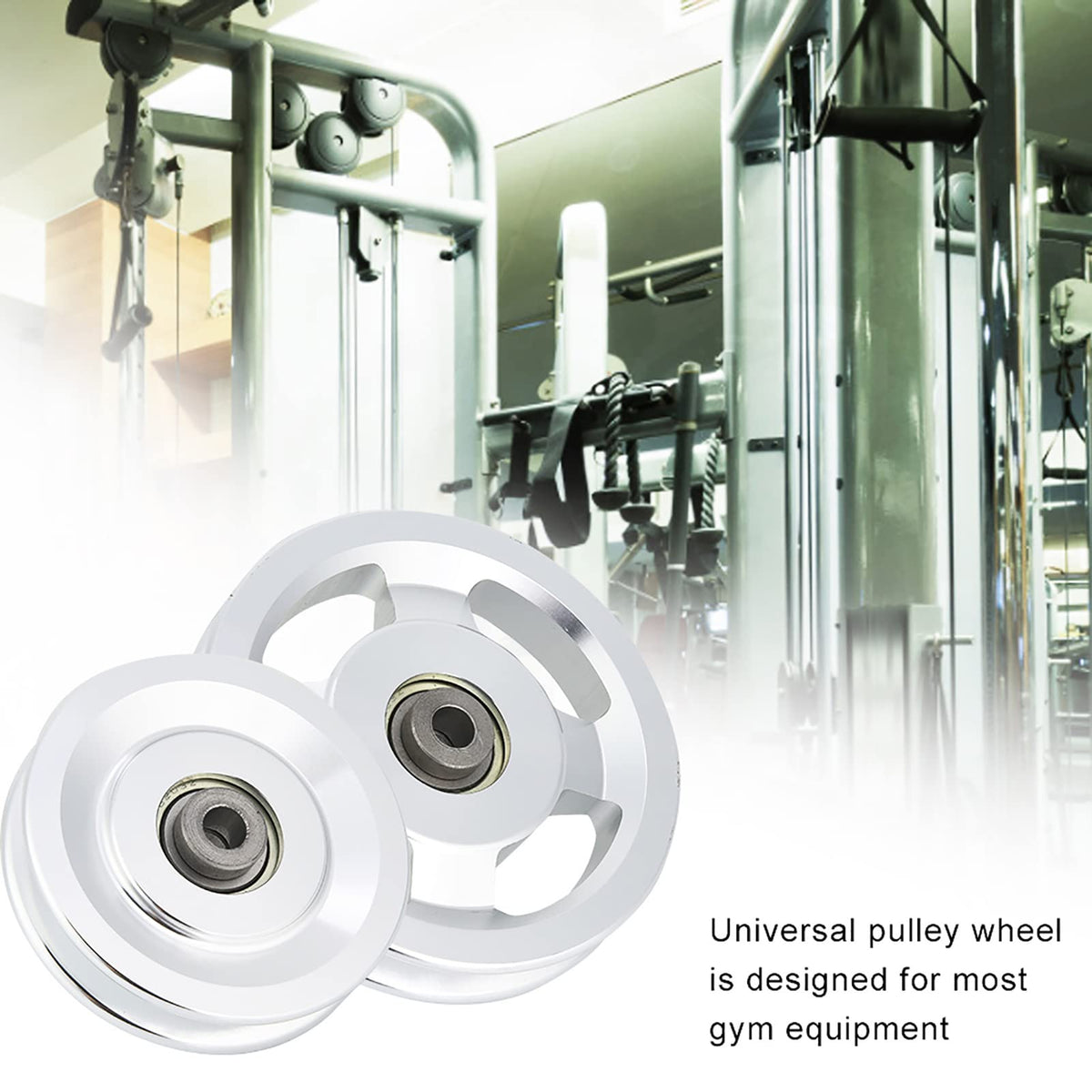 Gym Pulley Wheel for Cable Machine – 114mm Aluminum Alloy Fitness Pulley with Universal Bearing, 90mm Diameter Cable Attachment Compatible with Most Home Gym Systems (USA)