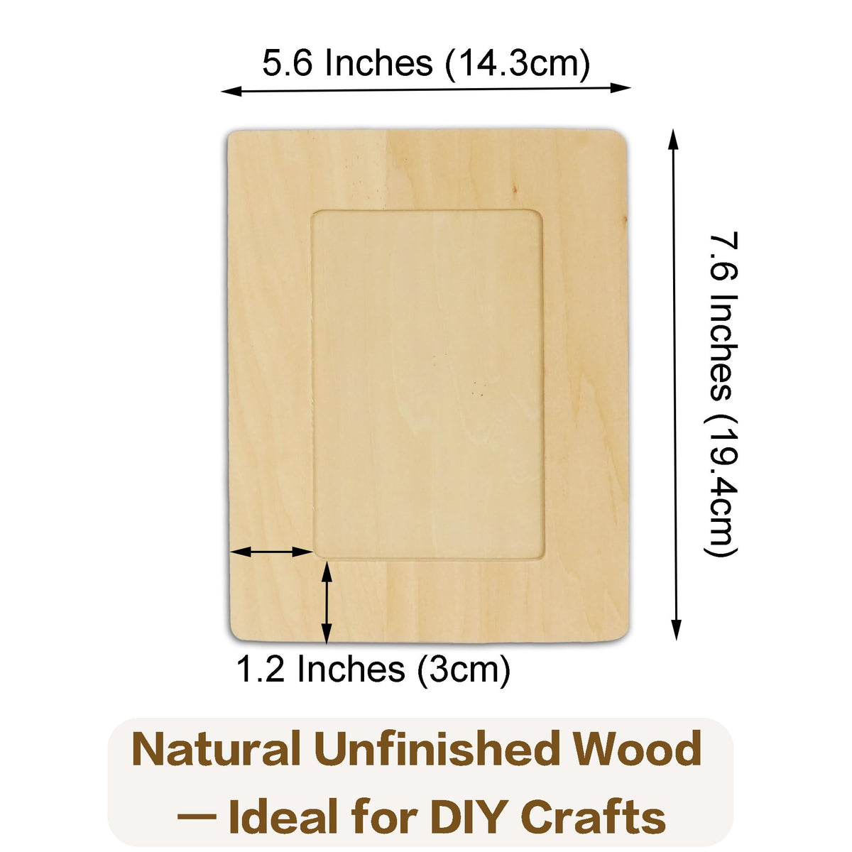 LWR CRAFTS Wooden DIY Photo Frame 4" x 6" Pack of 2