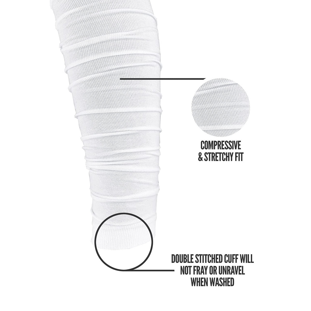 Nxtrnd Football Leg Sleeves, Calf Sleeves for Men & Boys, Sold as a Pair (White)