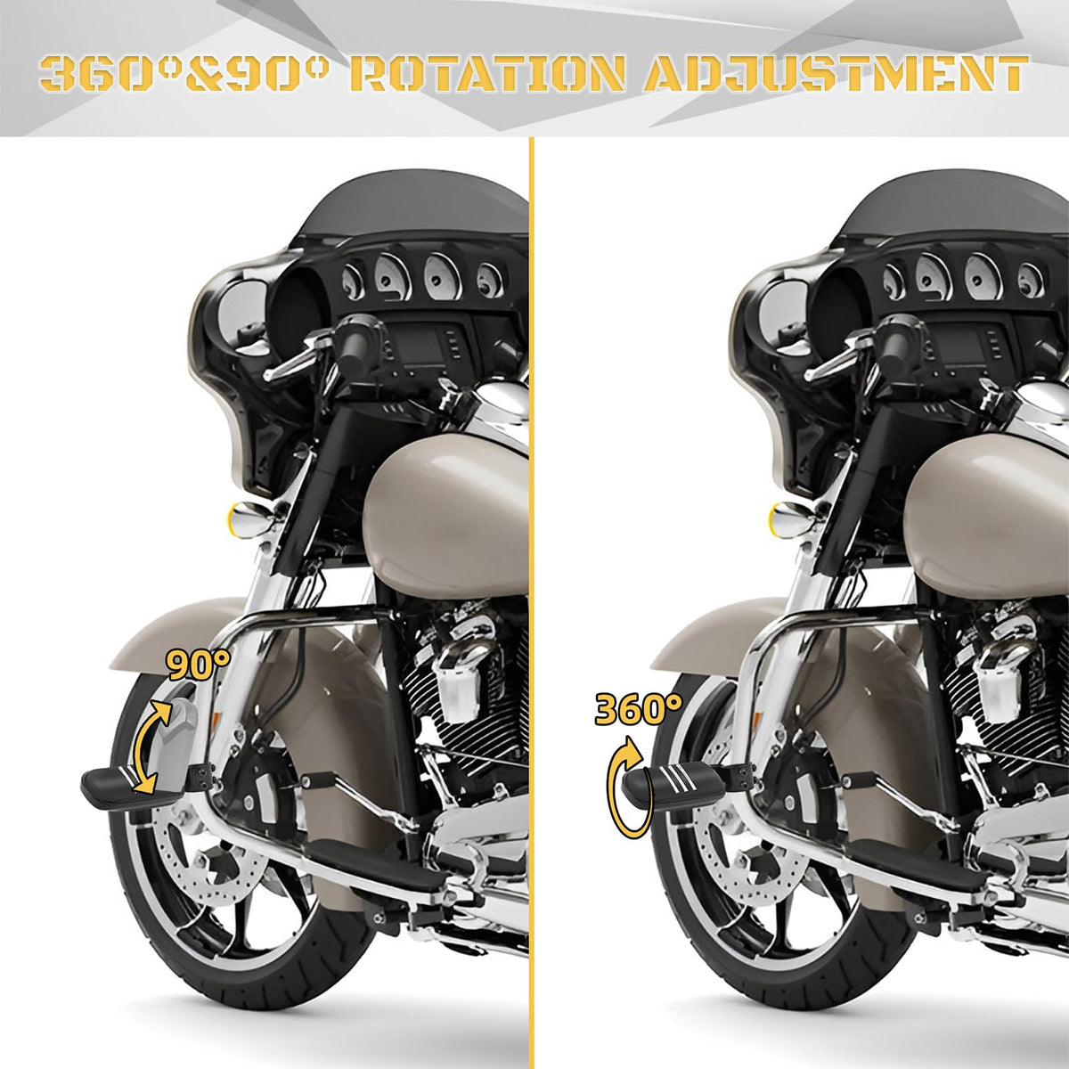Sresk 1", 1-1/4", 1-1/3" Inch Motorcycle Highway Foot Pegs Adjustable Highway Footpegs Footrest Fit for Harley Touring Softail Road King Road Glide Sportster Honda Kawasaki Suzuki Yamaha(Black H04)