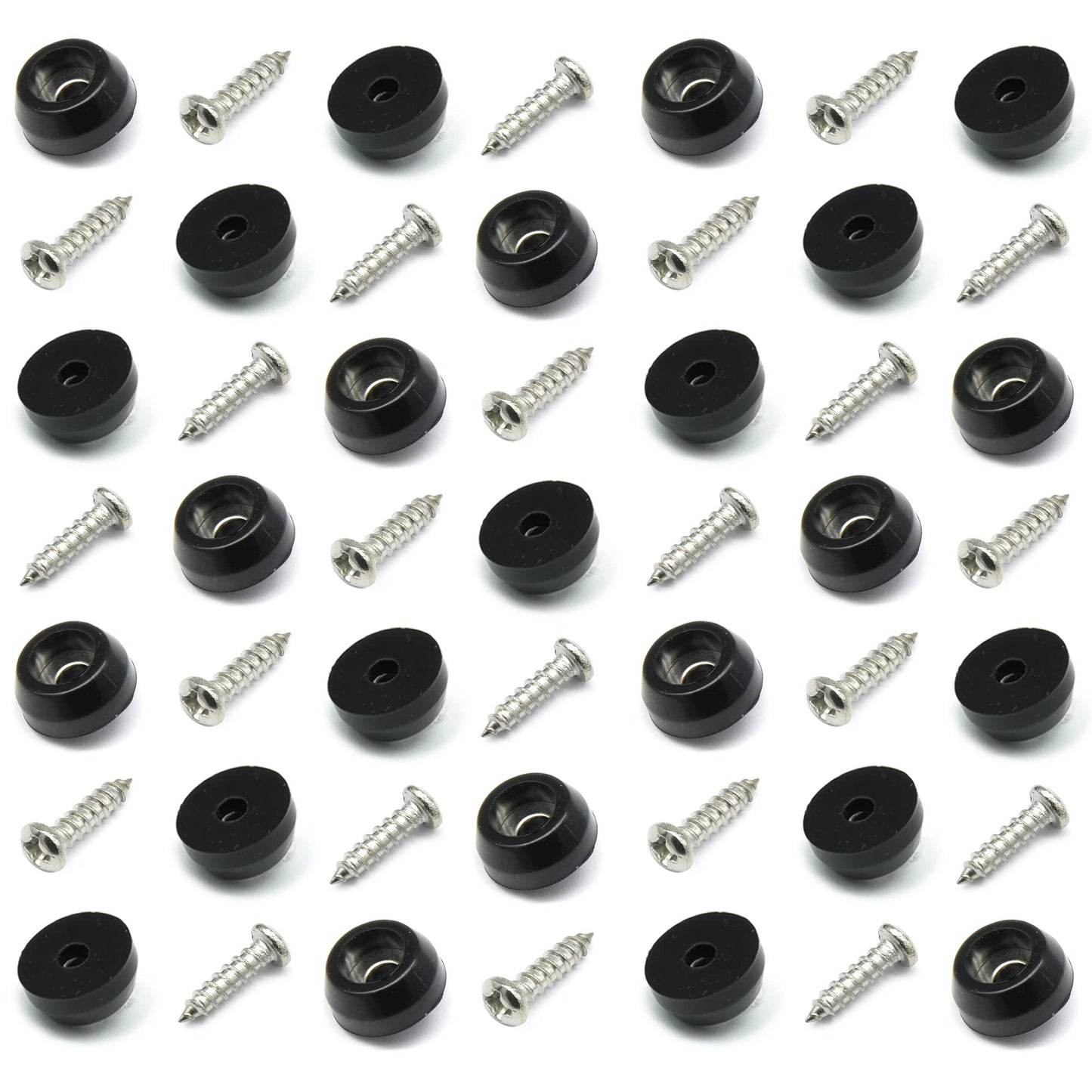 Cutting Board Feet with Stainless Screws, Black Round Non Slip Rubber Feet for Cutting Board, Furnitrue & Electronics, 50 Pack