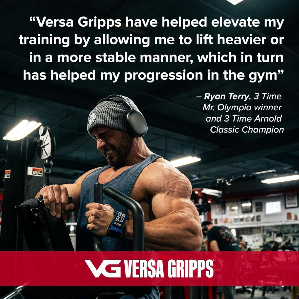 Versa Gripps Pro, Made in USA, Wrist Straps for Weightlifting Alternative, Best Training Accessory, SM, Blue