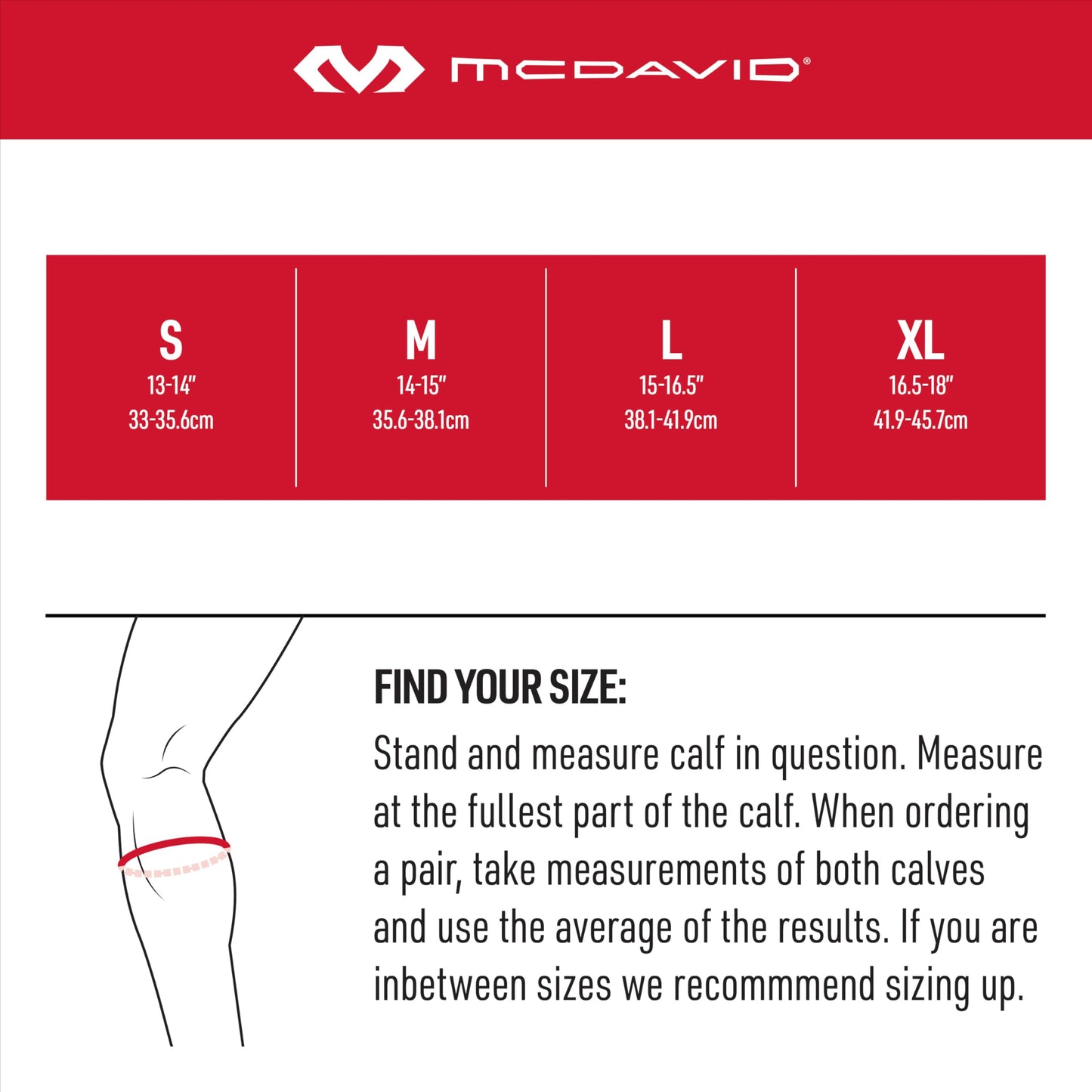 McDavid Calf Compression Sleeve, Light Support for Left or Right Leg, Helps Provide Relief From Pain, Men & Women, Black, Adult M