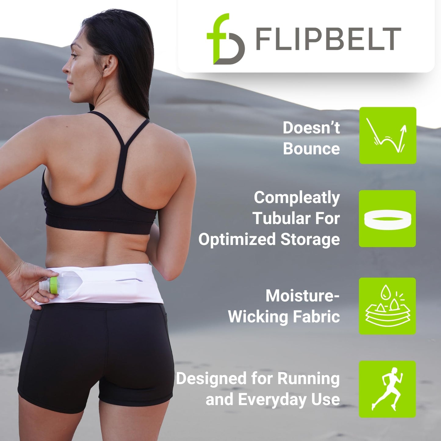 FlipBelt Level Terrain Waist Pouch, Medium, Black,FBB