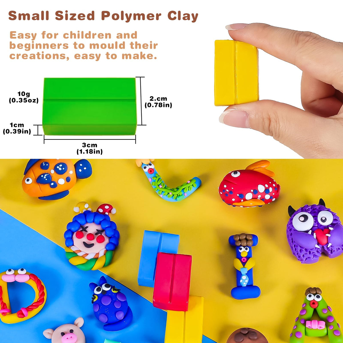 CiaraQ Polymer Clay Kit, Mini Modeling Clay Set for Kids/Beginners/Artist, 100 Colors