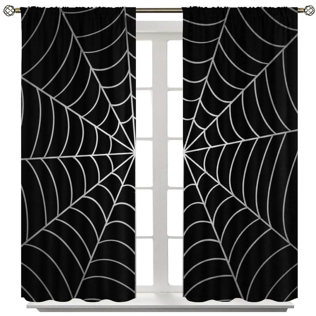 Yearn Jear Super Hero Spider Web Boys Black Window Curtains for Kids Baby Room Bedroom Home Office Decor Decorations 42 x 45 Inch Decor