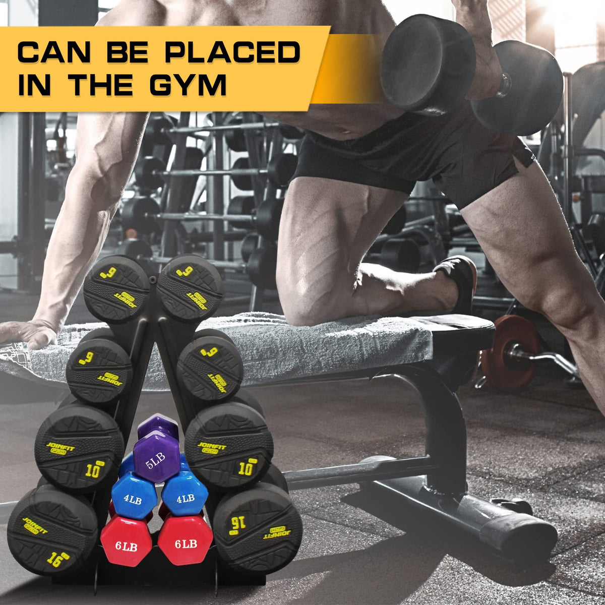Dumbbell Rack 4 Tier Weight Rack for Dumbbells Compact Dumbell Rack Stand Only for Home Gym Weight Stand, (Rack ONLY)