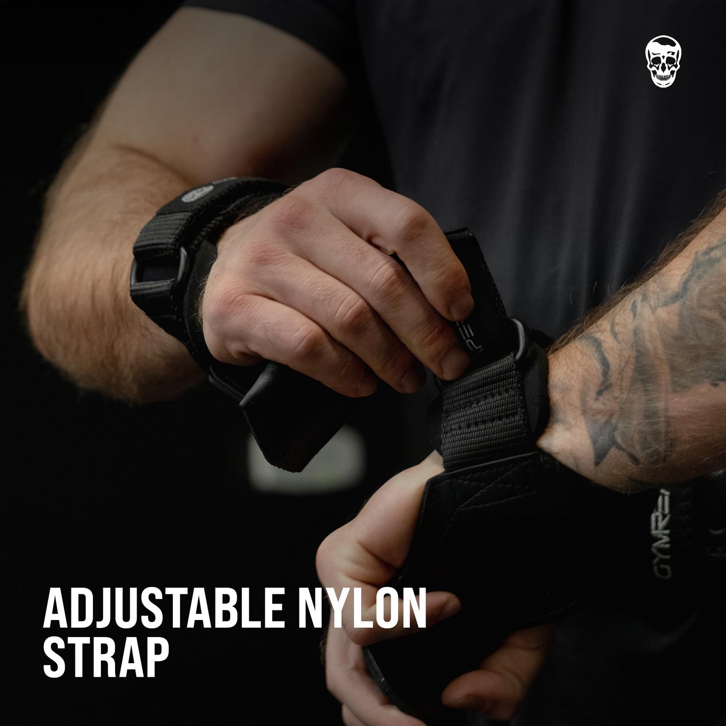 Gymreapers Weight Lifting Grips (Pair) for Heavy Powerlifting, Deadlifts, Rows, Pull Ups, with Neoprene Padded Wrist Wraps Support and Strong Rubber Gloves or Straps for Bodybuilding (Black, Small)