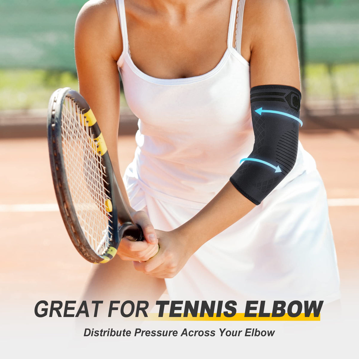CAMBIVO 2 Pack Elbow Brace for Tendonitis and Tennis Elbow, Compression Support Sleeve for Golfer's Elbow Relief, Arthritis & Gym Workouts, Non-Slip 3D Knit Arm Guard for Men & Women