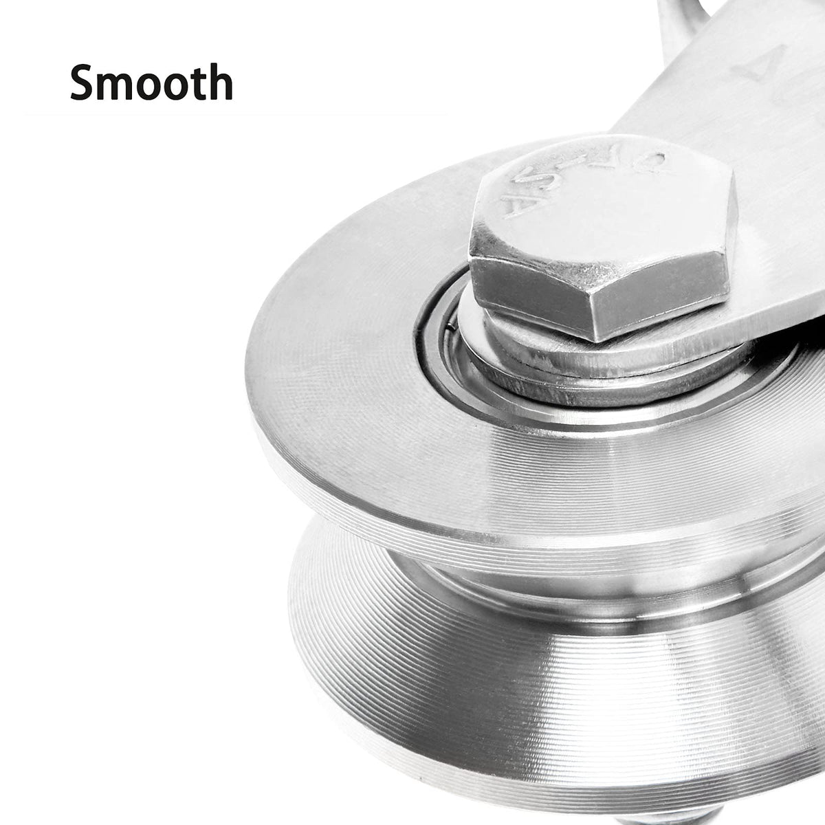 CertBuy 2 Pack 2 Inch V Groove Wheel Pulley, 304 Stainless Steel Silent Pulley Block, Heavy Duty Caster Wheels Sliding Gate Rollers Pressure Bearing Pulley, Loading 880lb for Handling and Moving